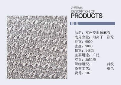 【【厂家直销】优质阳离子双色菱形仿麻布】价格,厂家,图片,化纤面料,绍兴县知秋纺织品-